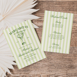 Margaritas and Matrimony Striped Bachelorette Invitation