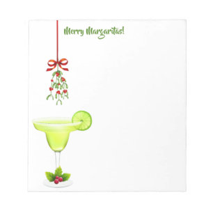 Margaritas and Mistletoe Christmas Notepad
