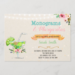 Margaritas and monograms party invitation