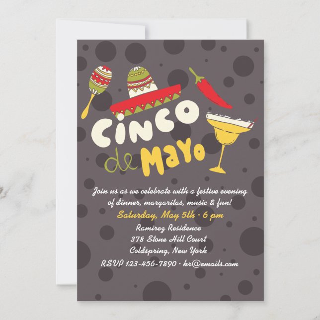 Margaritas and More Cinco de Mayo Invitation (Front)