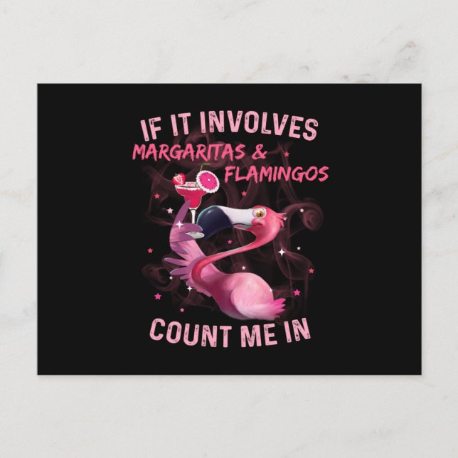 Margaritas & Flamingos Postcard (Front)