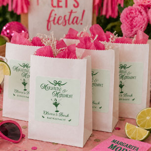 Margaritas & Matrimony Bachelorette Fiesta Party Square Paper Coaster