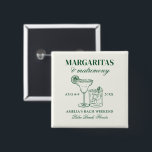 Margaritas & Matrimony Bachelorette Weekend 15 Cm Square Badge<br><div class="desc">This design features trendy bold text with hand drawn cocktails and a green margarita theme.</div>
