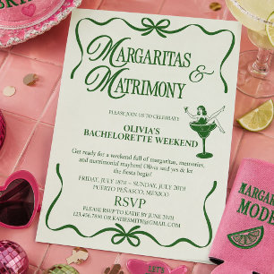 Margaritas & Matrimony Bachelorette Weekend Party Invitation