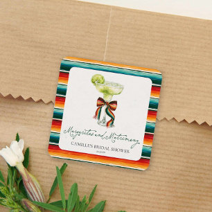 Margaritas & Matrimony Bridal Shower Favour Sticke Square Sticker