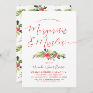Margaritas & Mistletoe   Christmas Party Invitation