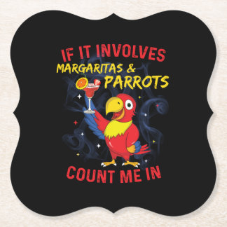 Margaritas & Parrots Paper Coaster