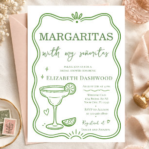 Margaritas pool scribble Party Cocktail Bridal  Invitation