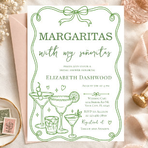 Margaritas pool scribble Party Cocktail Bridal Invitation