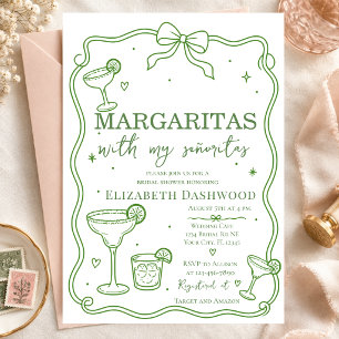 Margaritas pool scribble Party Cocktail Bridal Invitation