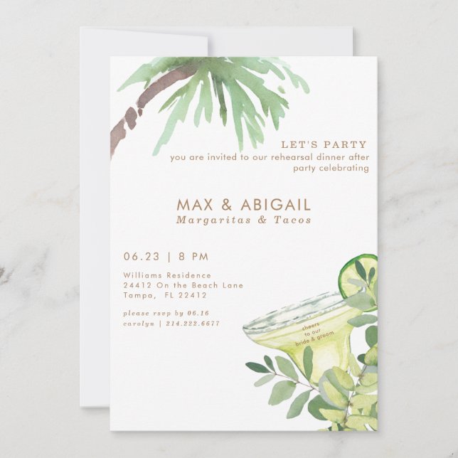 Margaritas & Tacos Tropical After Party Invitation (Front)