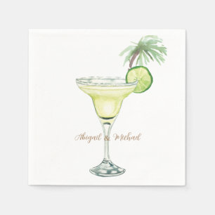 Margaritas Tropical Couple Names Napkin