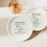 Margaritas With My Señoritas Bachelorette Weekend Paper Plate<br><div class="desc">This design features trendy bold text with hand drawn cocktails and a green margarita theme.</div>