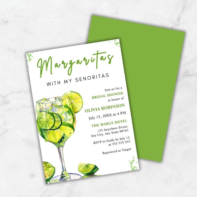 Margaritas with my Senoritas Fiesta Bridal Shower  Invitation (Margaritas with my Senoritas Fiesta Bridal Shower Invitation )