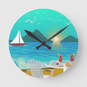 Margaritaville Round Clock