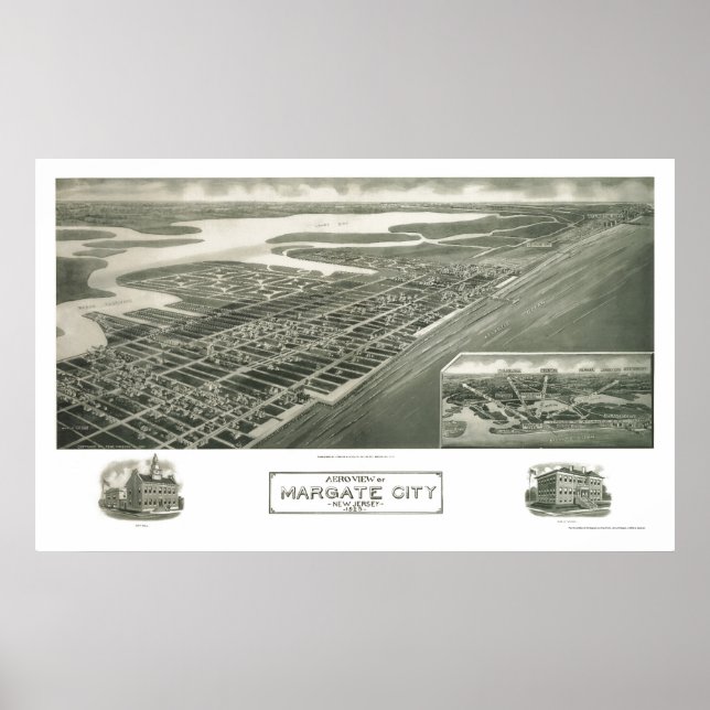 Margate City, NJ Panoramic Map - 1925 Poster (Front)
