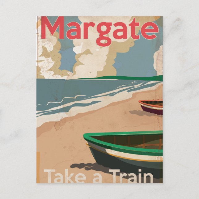 Margate Vintage locomotive Travel Poster Postcard (Front)