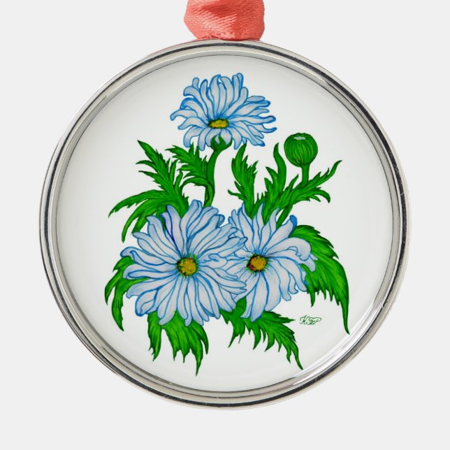 Margeriten Blume Metal Tree Decoration (Front)