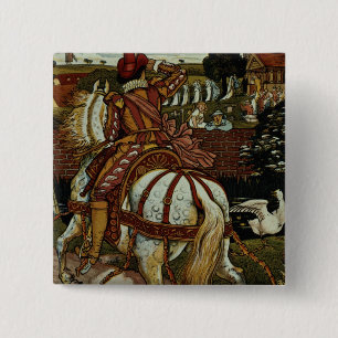 Margery's brother returns from far off lands' 15 cm square badge