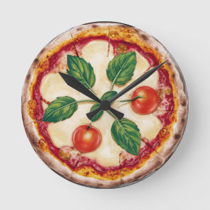 Margherita Pizza Round Clock