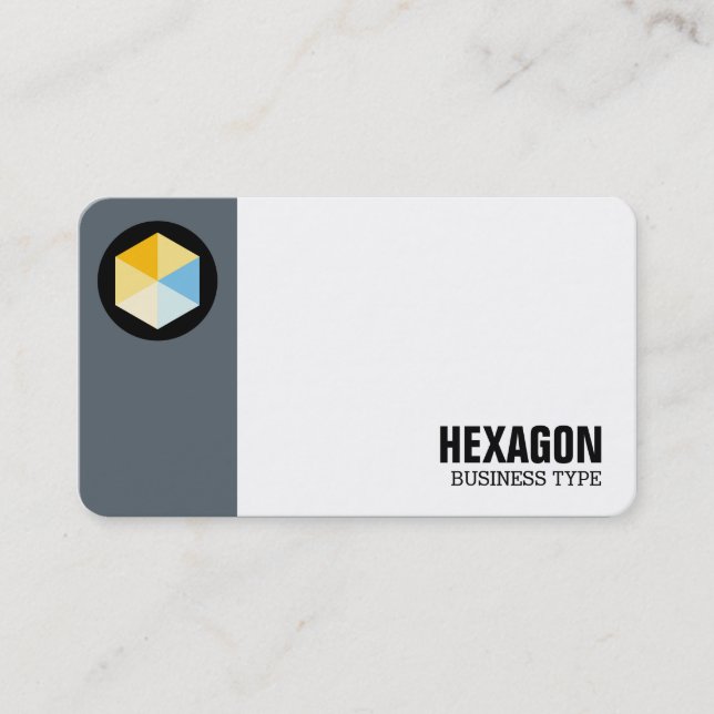 Margin Circle - Colour Hexagon 03 - Blue Grey Business Card (Front)