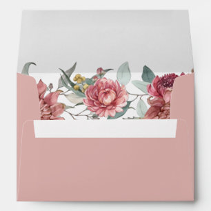 MARGOT Dusty Rose Blush Floral Mauve Pink Garden E Envelope