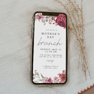 MARGOT Dusty Rose Blush Floral Mother's Day Brunch Invitation