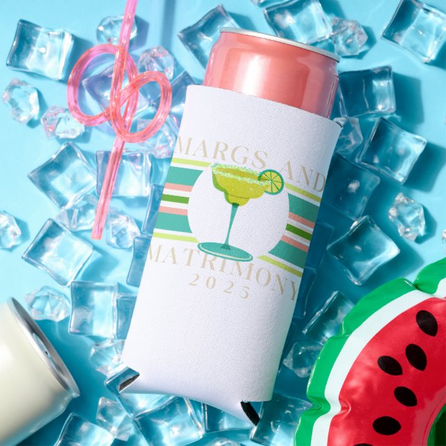 Margs and Matrimony – 2025 Bachelorette  Seltzer Can Cooler (In Situ Summer)