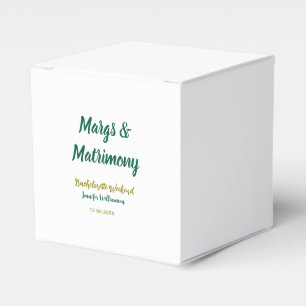 Margs and matrimony add name date bachelorette par favour box