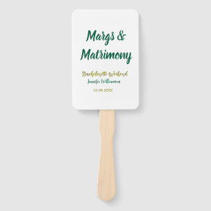 Margs and matrimony add name date bachelorette par hand fan
