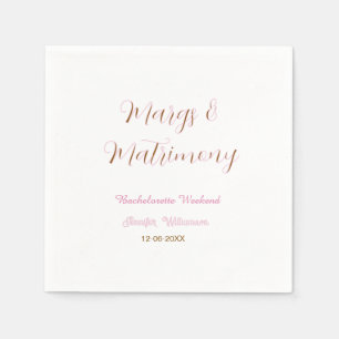 Margs and matrimony add name date bachelorette par napkin