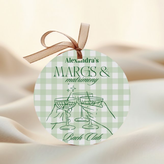 Margs And Matrimony Bachelorette Classic Round Sticker (Creator Uploaded)