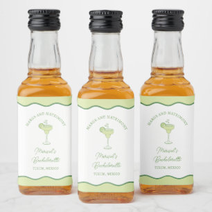 "Margs and Matrimony" Bachelorette Custom Tequila Liquor Bottle Label