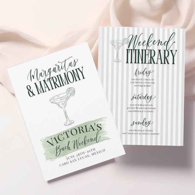  Margs and Matrimony Bachelorette Invitation (Margaritas & Matrimony Bachelorette Party Invitation | Custom Bachelorette supplies for beach bride!)