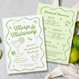 Margs and Matrimony Bachelorette Invitation