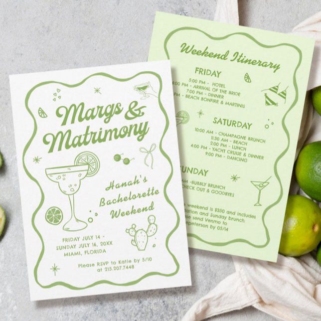 Margs and Matrimony Bachelorette Invitation (Creator Uploaded)