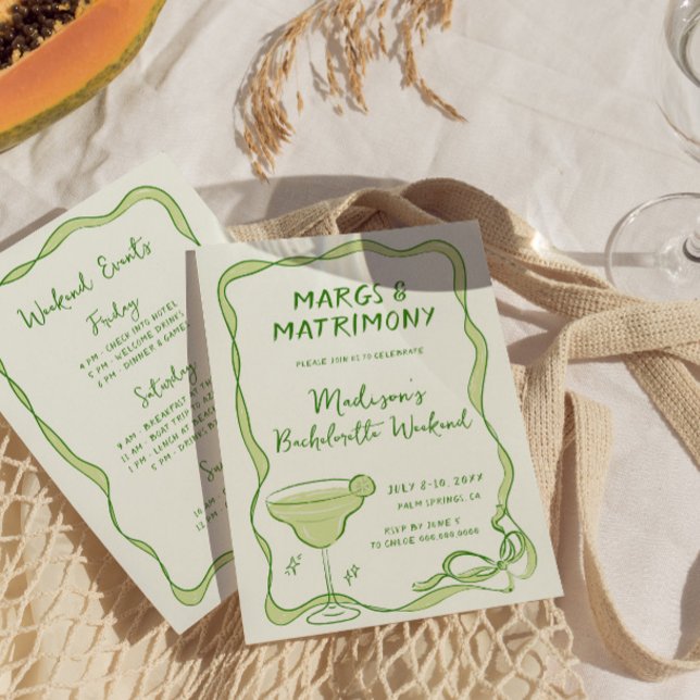Margs and Matrimony Bachelorette Weekend Invitation (Creator Uploaded)