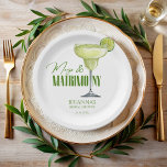 Margs and matrimony bridal shower monogrammed paper plate<br><div class="desc">Margs and matrimony bridal shower monogrammed paper plates template,  cocktails bridal shower personalised paper plates,  margarita glass printed plates,  cocktail glass personalised table decor ,  cocktail with lime bridal shower personalised party supplies</div>