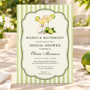Margs and Matrimony Margarita Bridal Shower Invitation