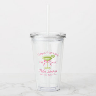 Margs and Matrimony Margaritas Bachelorette Party Acrylic Tumbler