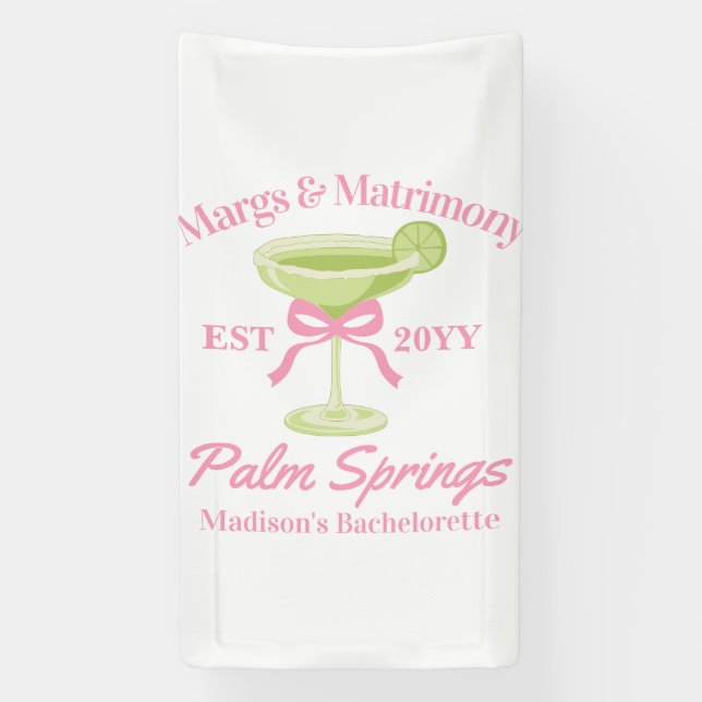 Margs and Matrimony Margaritas Bachelorette Party Banner (Vertical)