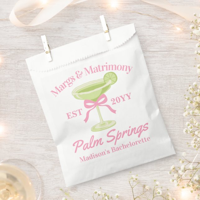 Margs and Matrimony Margaritas Bachelorette Party Favour Bag (Clipped)