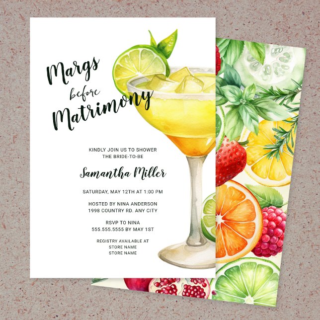 Margs before Matrimony Bridal Shower Invitation (Creator Uploaded)