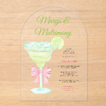 Margs & Matrimony Bridal shower Acrylic Invitation