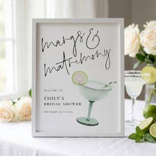 Margs Matrimony Cocktail Welcome to Bridal Shower Poster