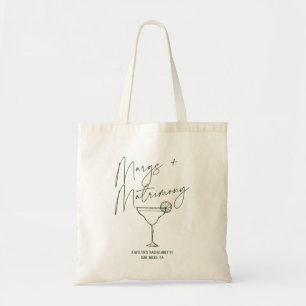 Margs & Matrimony Custom Beach Bachelorette Tote Bag
