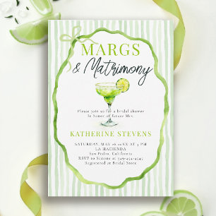 Margs Matrimony Margarita Bistro Bow Bridal Shower Invitation