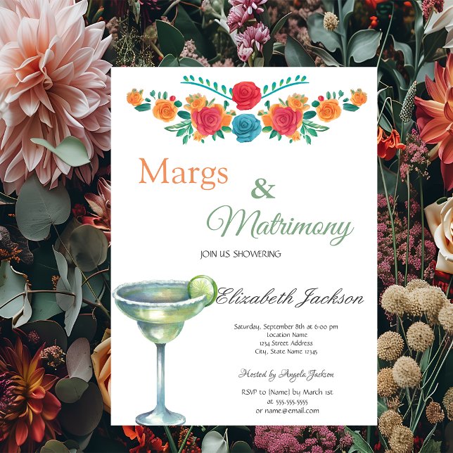Margs & Matrimony  Margarita Bridal Shower  Invitation (Creator Uploaded)