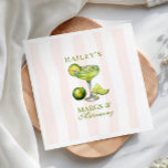 Margs & Matrimony Margarita Bridal Shower Napkin<br><div class="desc">Celebrate love and laughter with our Margs & Matrimony Lime Margarita Bridal Shower paper napkins! Featuring light pink stripes, vibrant limes, and a whimsical margarita design, these napkins set the perfect tone for a fun and festive bridal shower. The fresh color palette and playful theme bring a lively, celebratory vibe...</div>