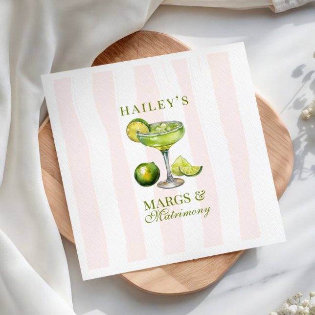 Margs & Matrimony Margarita Bridal Shower Napkin (Creator Uploaded)